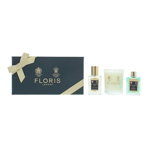 Floris White Rose Eau De Toilette 14ml, Bath Essence 15ml + Candle 70g Gift Set