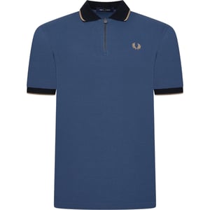 Fred Perry Zip Neck Polo Shirt Midnight Blue