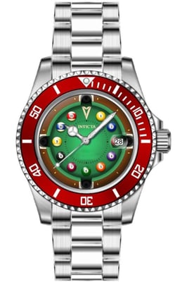 Invicta Pro Diver 50523 Heren Horloge - Quartz Uurwerk - Roestvrij Staal met groene Wijzerplaat - 40mm