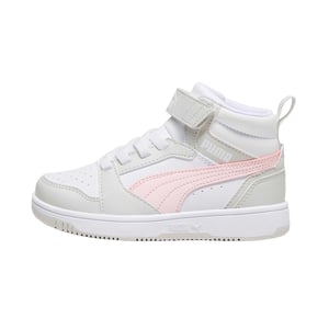 Puma Kinderen Rebound V6 Mid Leren Sneakers (Wit/Roze)