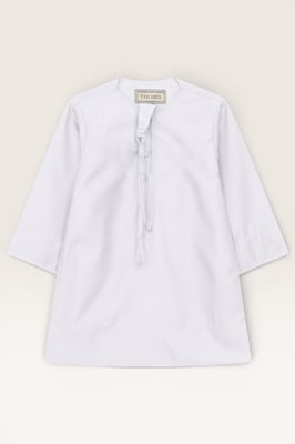 Barn Pojkar Vit Baby Ramadan Marockansk Thobe Morgonrock Emiratisk Eid Jubba LFS-B-TT001