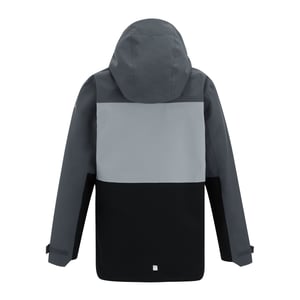 Regatta Childrens/Kids Highton Monochrome Waterproof Jacket (Seal Grey/Cloudy Grey/Black)