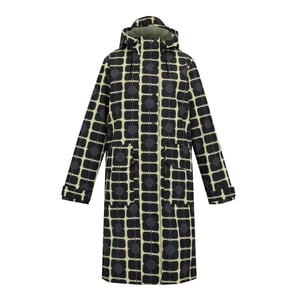 Regatta Womens/Ladies Orla Kiely Poppy Long Length Waterproof Jacket (Monochrome)