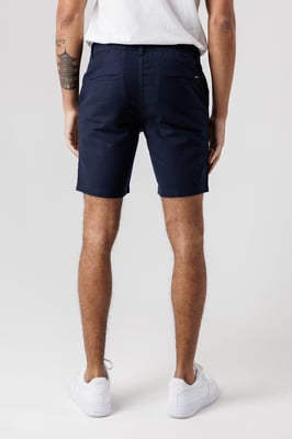 Navy Cotton Linen Shorts With Drawstrings