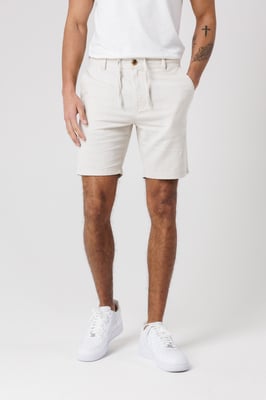 Natural Cotton Linen Shorts With Drawstrings