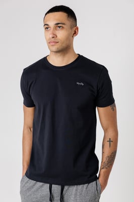 Black Crew Neck Logo T-Shirt And Shorts Pyjama Set