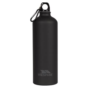 Trespass Adults Slurp Water Bottle With Carabiner (1 Litre) (Matt Black)