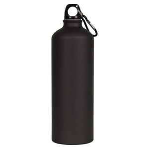 Trespass Adults Slurp Water Bottle With Carabiner (1 Litre) (Matt Black)