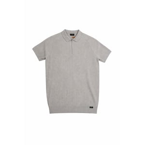Genti Polo rib zip grey