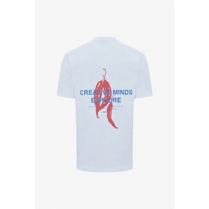 Genti Tee back print pepper light grey