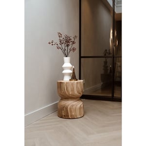 Indore Home woodville bijzettafel stool massief hout boomstam -