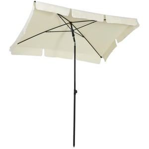 4goodz Kantelbare parasol met volant rechthoekig 198x130x245 cm creme