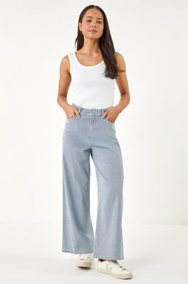 Petite Stripe Cropped Jeans