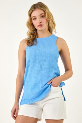 Textured Longline Stretch Top