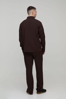 Pinstripe Regular Shirt & Straight Leg Trouser Set