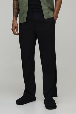 Half & Half Waist Relaxed Fit Linen Blend Trouser