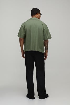 Half & Half Waist Relaxed Fit Linen Blend Trouser