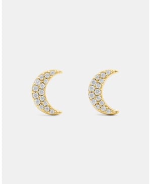 You're A Gem Pave Moon Studs