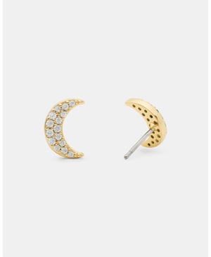 You're A Gem Pave Moon Studs