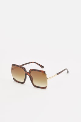 Square Tortoise Shell Oversized Sunglasses