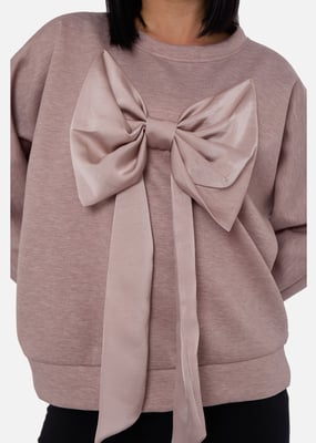 Mocha Bow Front Oversized Jumper Top