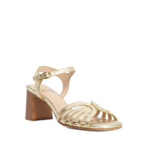 Dune Ladies Jaelle - Gold Block Heel Sandals