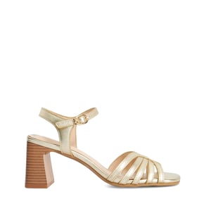 Dune Ladies Jaelle - Gold Block Heel Sandals