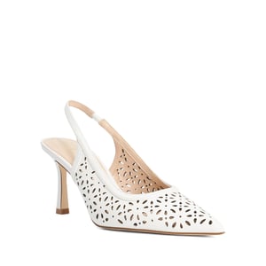 Dune Ladies Corfu - Laser Cut Leather Sling-Back Heels