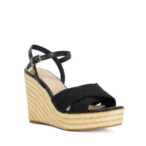 Dune Ladies Kava - Raffia Wedge Sandals