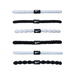 Nike Logo Hair Tie (Pack of 6) (White/Black)