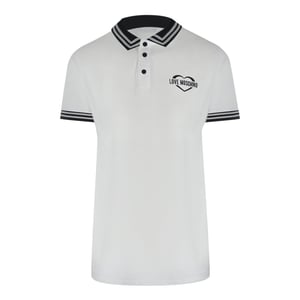 Love Moschino Twin Tipped Collar Love Logo White Polo Shirt