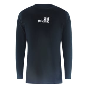 Love Moschino Logo Long Sleeve Black T-shirt
