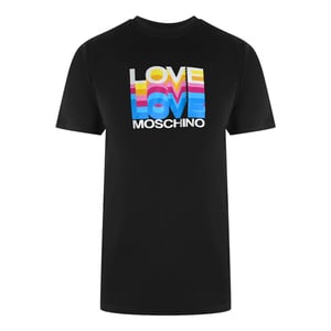 Love Moschino Multi Logo Black T-shirt