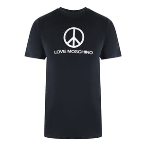 Love Moschino Peace Logo Black T-shirt