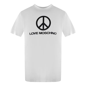 Love Moschino Peace Logo White T-shirt