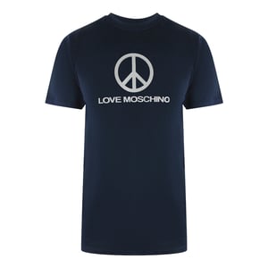 Love Moschino Peace Logo Navy Blue T-shirt