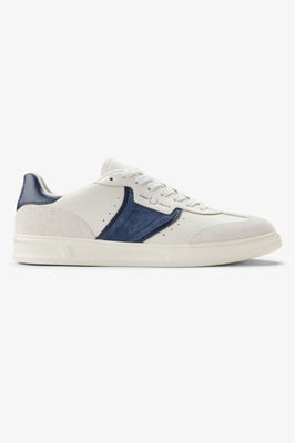 Fred Perry B4 Texturerad Läder/Suede Herr Porcelän/Blå Träningsskor