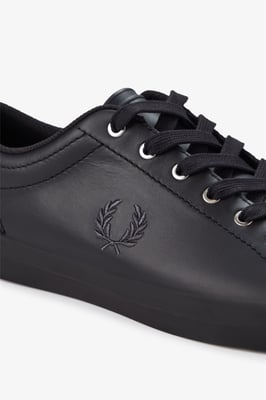 Fred Perry Baseline Leren Heren Zwarte Sneakers