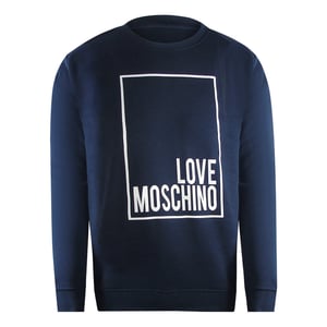Love Moschino Box Logo Navy Blue Sweatshirt