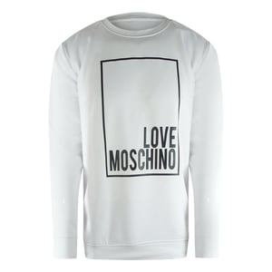 Love Moschino Box Logo White Sweatshirt