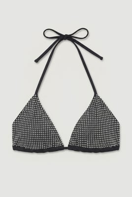 Studded Tie Neck Bikini Top