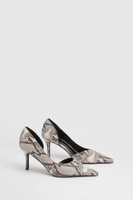 Snake Asymmetric Cut Out Court heels