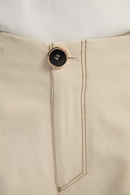 Tencel Cotton Contrast Stitch Woven Straight Leg Trouser