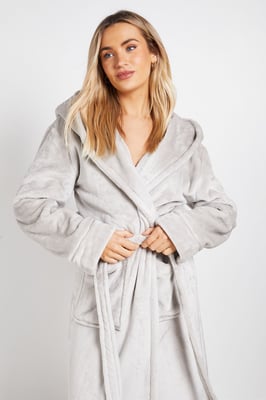 Velour Hooded Dressing Gown