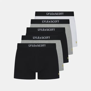 Men's Lyle And Scott Henrick 5 Pack Boxer Shorts in Black