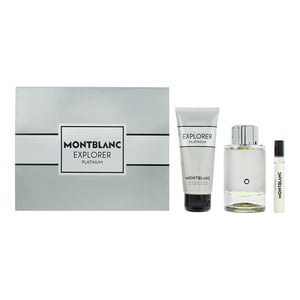 Montblanc Explorer Platinum Eau de Parfum 100ml, Eau De Parfum 7.5ml + Shower Gel 100ml Gift Set for Him