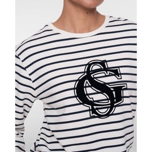 Geisha sweat striped 62091-41 675 navy/off-white