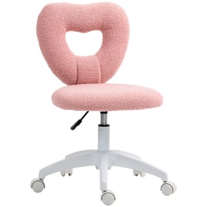 4goodz Bureaustoel met hartvormige rugleuning teddy-fleece