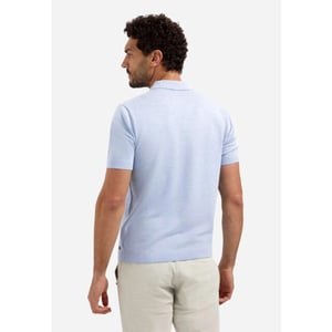 No Excess Pullover short sleeve v-polo melang blue