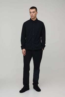 Regular Fit Long Sleeve Shirt and Tapered Trouser Set